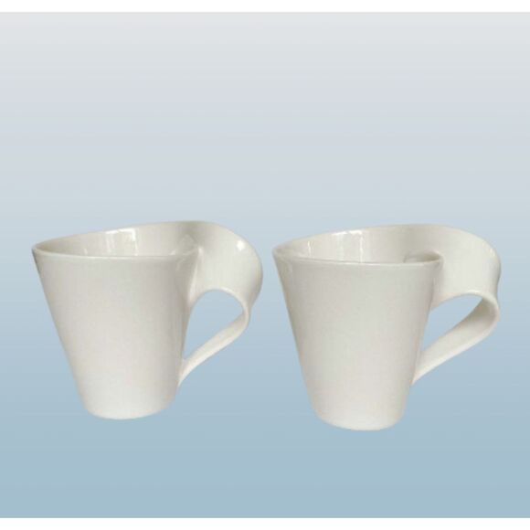 Set of 2 Villeroy & Boch New Wave Coffee Mugs White Modern Germany - Picture 6 of 11
